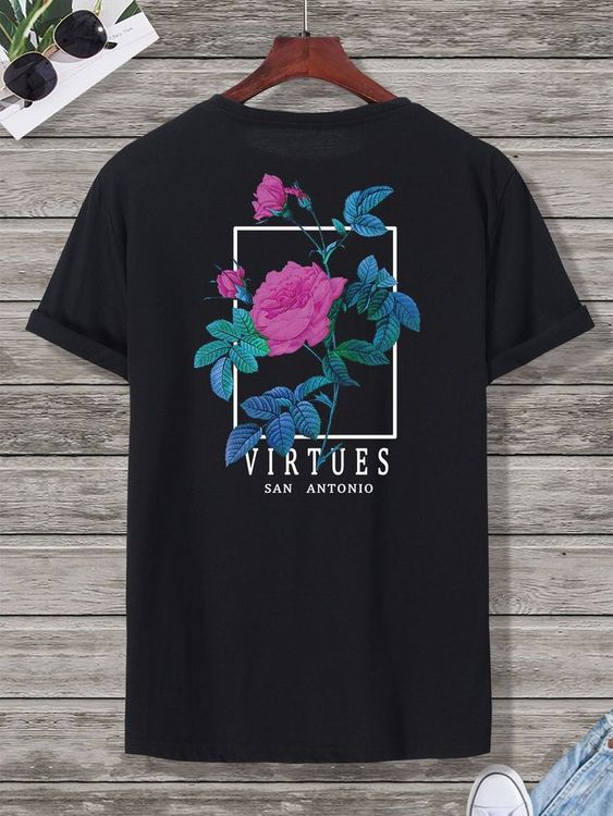 The 'Virtues' Framed Rose Graphic Tee