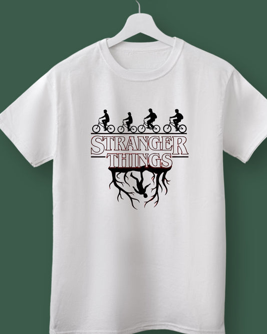 Stranger Things 'Upside Down' Graphic Print White T-Shirt