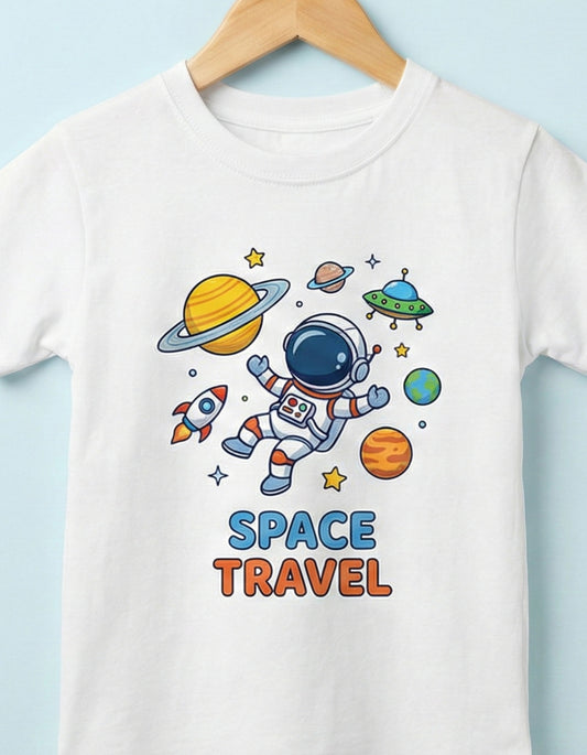 Kids Space Travel T-Shirt - Cute Astronaut Print