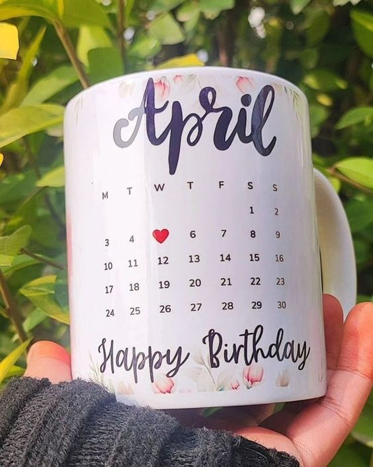 Personalized "April Birthday" Calendar Mug