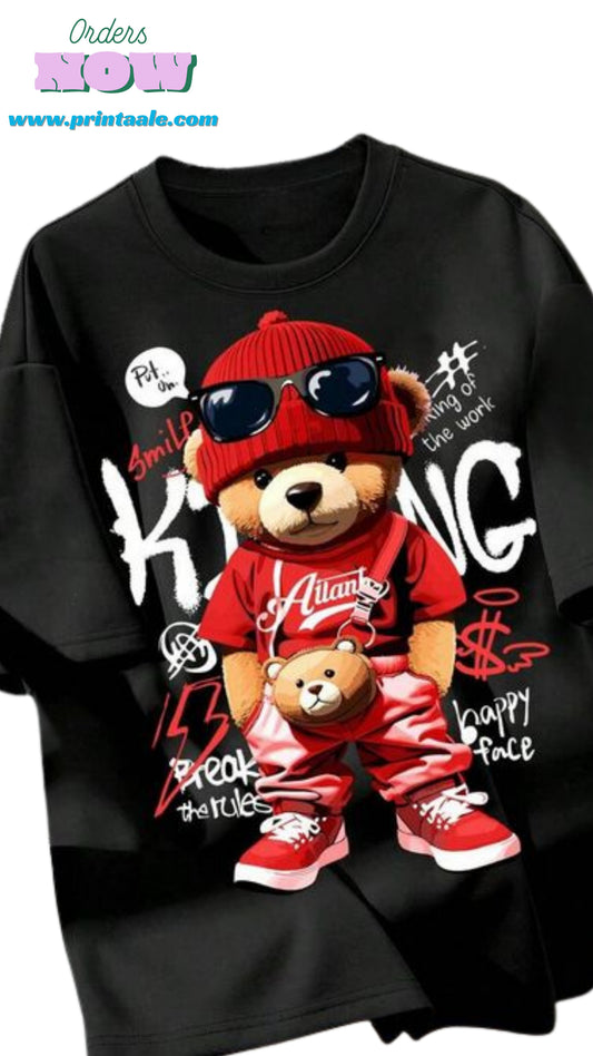 Urban Hypebeast Teddy Bear Graphic T-Shirt