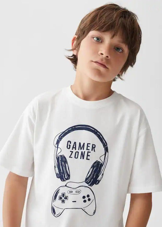 Gamer Zone - Kids & Teens White Graphic T-Shirt