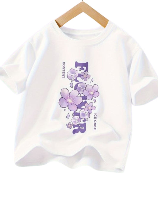 Purple Flower & Ice Cake Graphic Tee