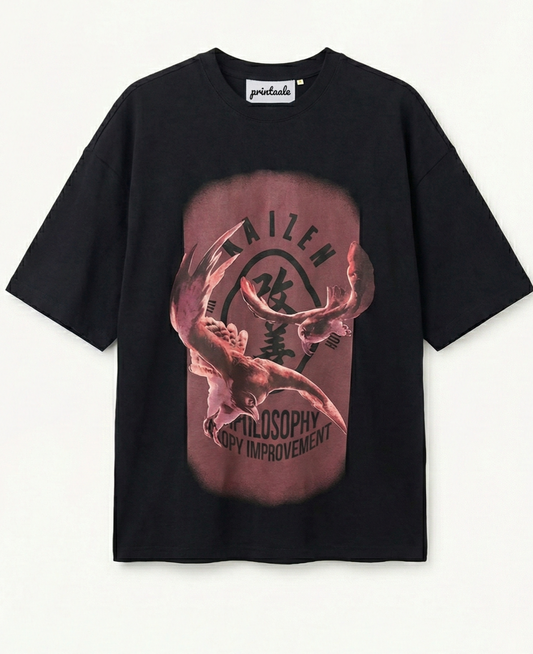 Black 'Flight' Graphic Streetwear Tee