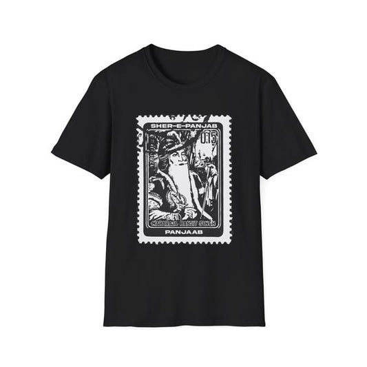 Maharaja Ranjit Singh 'Sher-E-Panjab' Stamp Tee – Black