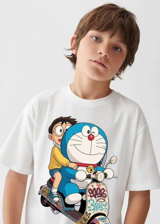 Doraemon & Nobita 'Scooter Gang' Graphic Tee