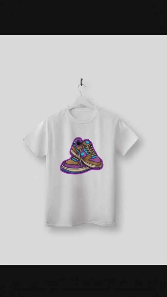 Retro Kicks" Premium Graphic T-Shirt – White