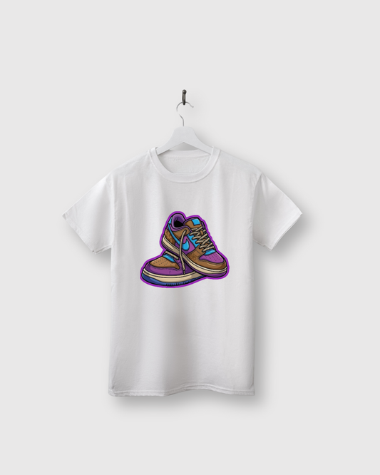 Retro Kicks" Premium Graphic T-Shirt – White