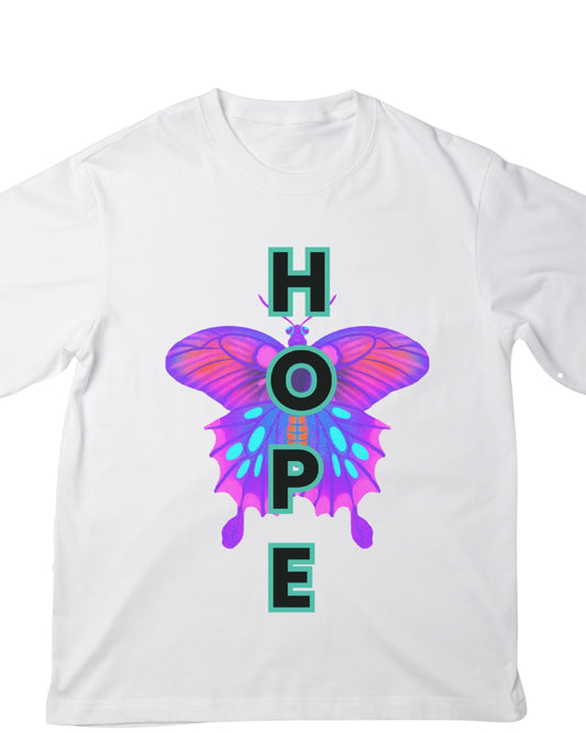 Hope Butterfly Graphic Printed White T-Shirt